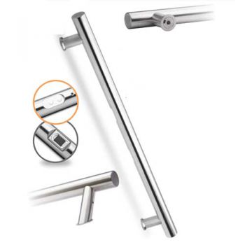 RVS deurgreep met vingerscan rond model, Ø 30 mm